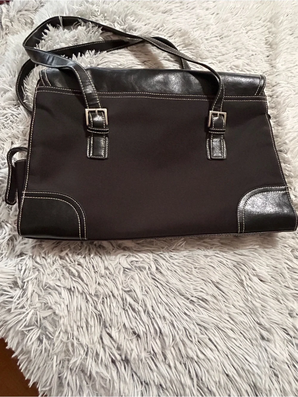 WORTHINGTON Women’s Black Faux Leather Laptop Business Bag.-Excellent Condition
